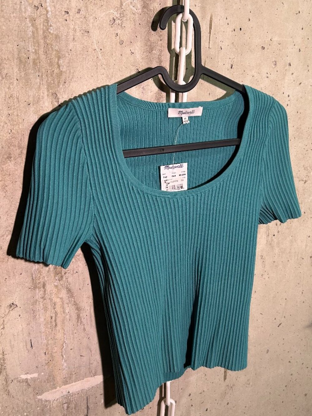 Ribbed Crop Top Scoop Neck Teal Blue Green
